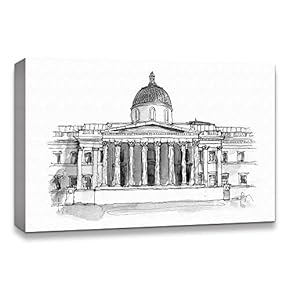 Canvas Wall Art Freehand Sketching of Scenery Pictures Home Wall Decorations for Bedroom Living Room Paintings Canvas Prints Framed - 12x18 inches
