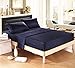 Silk Soft Satin Bed Sheet Set,Anti Slip Satin Sheet Sets,Luxury Sheets with Satin Pillow Cases,15 Inch Deep Pocket Fitted Sheet, Queen Sheet Set in Navy