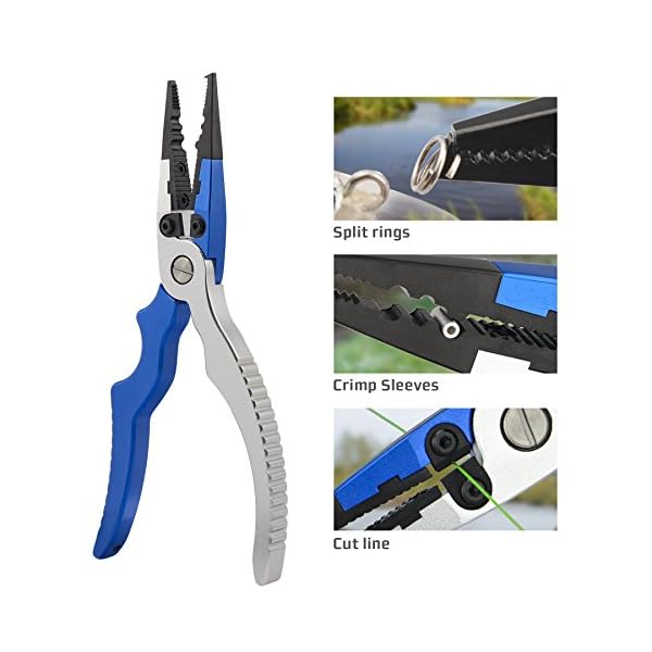 Booms-Fishing-X6-Aluminum-Fishing-Pliers-Resistant-Saltwater-for-Cutting-Braid-Line-and-Remove-Hooks-with-Coiled-Lanyard-and-Belt-Holder-Sheath
