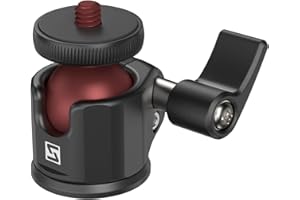 SIOTI Mini Ball Head Mount Adapter, Compatible with Monopod/Digital Card Camera/Microphone/Smart Phone/Action Camera/Flash/LCD (UM18)
