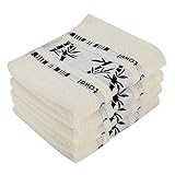 Adeeing 4-Pack Towels Bamboo Fiber 14x30inches Absorbent Smooth Soft Cotton Hand Towel Gym Towel Bath Towel Wash Cloths Washcloths,White