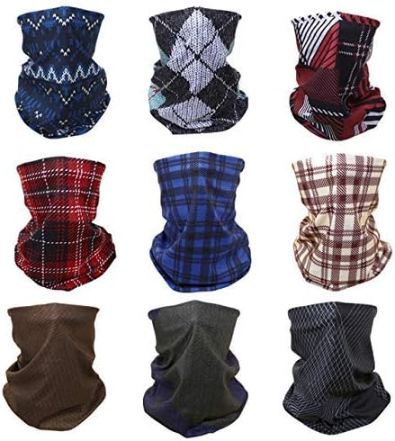 Windproof Seamless Face Mask Bandana for Riding Cycling Motorcycle Multifunctional Headwear,9 pcs