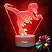 KangXin Dinosaur 3D Night Light Decorative Dinosaur LED Desk Lamp for Kid's Room Bedroom Nursery Dinosaur Theme Toys Christmas Birthday Gifts for Boys Kids Dinosaur Supplies for Party Home Decor