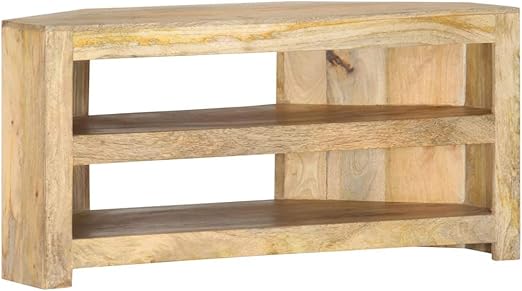 Vidaxl Mango Wood Tv Corner Cabinet With 2 Open Shelves Lowboard Tv Cabinet Hifi Cabinet Sideboard Tv Furniture 90 X 45 X 45 Cm Amazon De Kuche Haushalt
