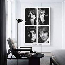 XYDQ Poster sur toile The Beatles Band noir et blanc – Art mural – Impression moderne – Décoration de chambre de famille… - Les Beatles, Paul McCartney, John Lennon, RIngo Starr, George Harrison XYDQ Poster sur toile The Beatles Band noir et blanc - Art mural - Impression moderne - Décoration de chambre de famille… – Image 3