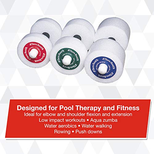 TheraBand Water Weights, Aquatic Dumbbells for Pool Fitness, 2 Foam