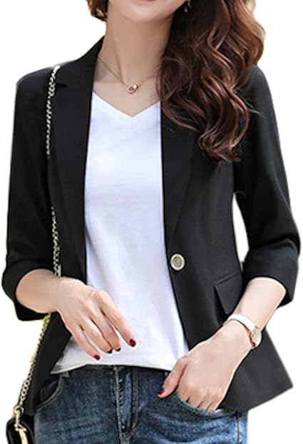 Amazon ロンショップ R O N Shop オフィス カジュアル 七分袖 テーラード ジャケット 上品 きれいめ レディース アウター コート ジャケット 通販