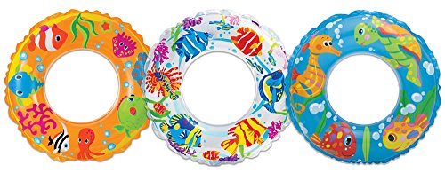 Intex 59242EP 24" Transparent Swim Ring Assorted Colors
