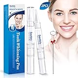 Bestidy Teeth Whitening Pen (2 Pack), Natural Teeth Whitening Gel,Teeth Whitening Kit,Natural Carbamide Peroxide Gel,Removes Years of Stains,Organic Charcoal On The Go