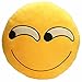 LI&HI 32cm Emoji Smiley Emoticon Yellow Round Cushion Pillow Stuffed Plush Soft Toy-Independent Vacuum Packing (Treacherous)