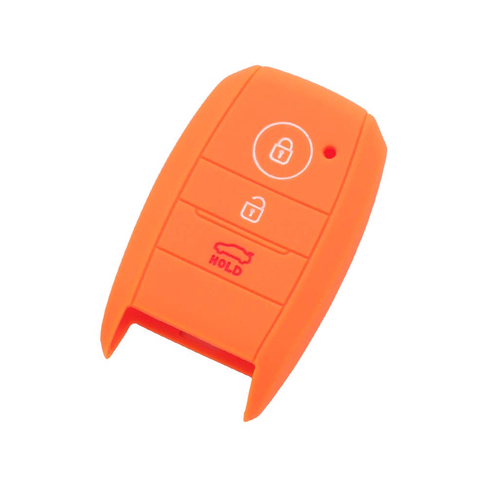 BROVACS Silicone Cover Protector Case Holder Skin Jacket Compatible with KIA 3 Button Smart Remote Key Fob CV9106 Orange — image 1