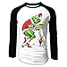 How The Grinch Stole Christmas Mens 100% Cotton Long Sleeve Emotion Athletic Baseball Raglan Sleeves T-Shirt
