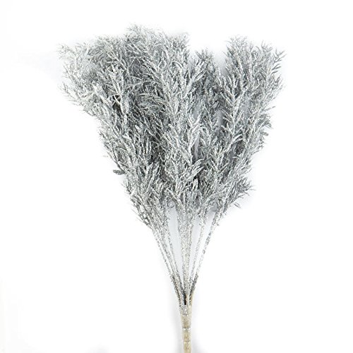 Factory Direct Craft Sparkling Silver Glittered Twig Spray for Holiday and Home Decor