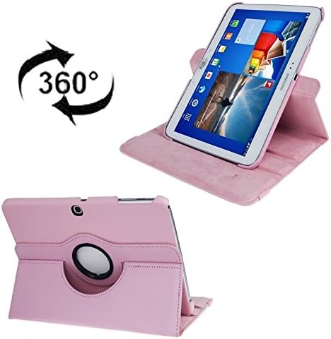 MOLIBAIHUO 360 Degree Rotation Lichi Texture Business Leather Case with Holder for Samsung Galaxy Tab 3 (10.1) / P5200 / P5210, Magenta Tablet Case (Color : Pink)
