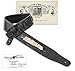 Walker & Williams CVG-115 Black Leather Padded Guitar Strap Hand Tooled Feather For Acoustic, Electric, And Bass Guitars