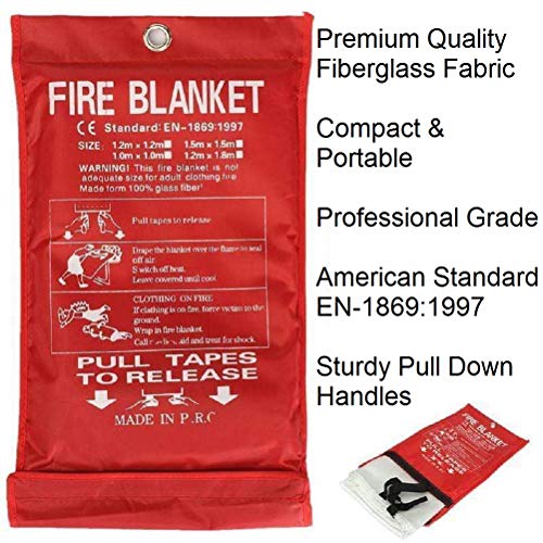5 Pack 39.9x39.3 Fire Blanket Fire Suppression Blanket Fiberglass