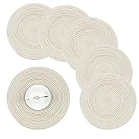 Homcomoda Braided Round Placemats Crossweave Heat Resistant Place Mats for Kitchen Table Set of 6-14 Inch(Beige)