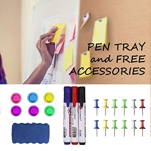 image for WEYOUNG White Board & Bulletin Cork Board Combination 24 x 18 Bulletin