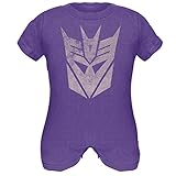 Transformers - Unisex Baby Decepticon Infant Romper - 6 month Purple
