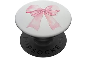 PINK CUTE THEME Girly || Watercolour Bow || Coquette || Aesthetic Pink Bow PopSockets Adhesive PopGrip
