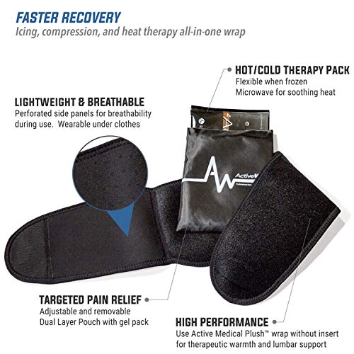 ActiveWrap Back Ice Pack Wrap with Reusable Hot & Cold Packs Sciatic