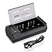 EBL Universal Battery Charger with 2 USB Port & Discharge for AA AAA C D 9V Ni-MH/Ni-CD Rechargeable Batteries - Upgraded Charger