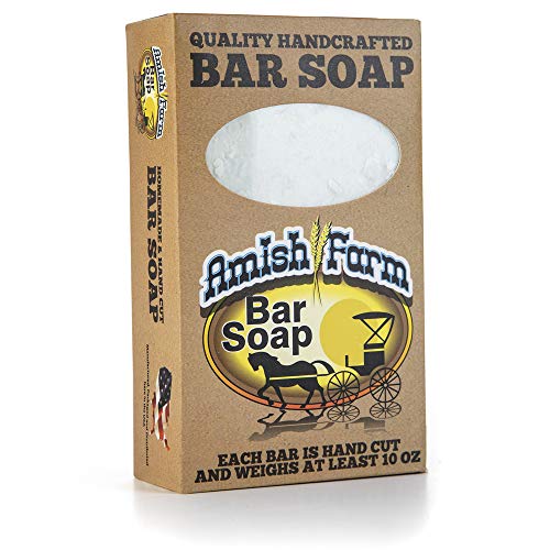 Amish Farms Handmade Bar Soap with Natural Ingredients | Cold Pressed | Carcinogen Free Large 10 oz Individually Boxed Bars + Luxurious Shower Loofah by BeautifulMe