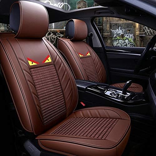 シートクッション 車用 カーシートカバー 海外並行輸入正規品 5シート防水シートカバーユニバーサルセットの車のフルレザークッションプロテクター互換性のあるエアバッグ シートカバー Brown Color