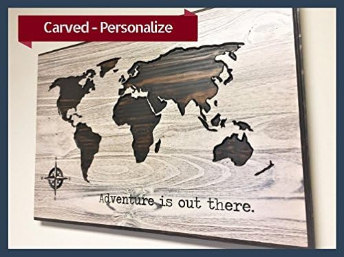 Nursery Decor Idea, Adventure is out there, Wedding decor, Baby Room Decor, Personalized, Wood Wall Art, World Map, Wooden Map, boy, girl