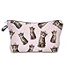 ZAONE Women Makeup Bags 3D Printing Zipper Cosmetic Bag with Multicolor Pattern Cute Unicorn Collection Cosmetics Pouchs for Travel Ladies Women Eyebrow Pencil Case Organiser (Crown Cat)