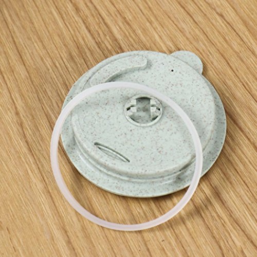 YJYdada 280ML Wheat Straw Portable Double-Wall Portable Office Coffee Tea Mug Cups Gifts (Green)