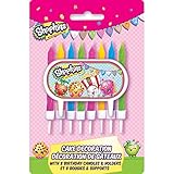 Shopkins Cake Decoration with 8 Candle Holders party supplies