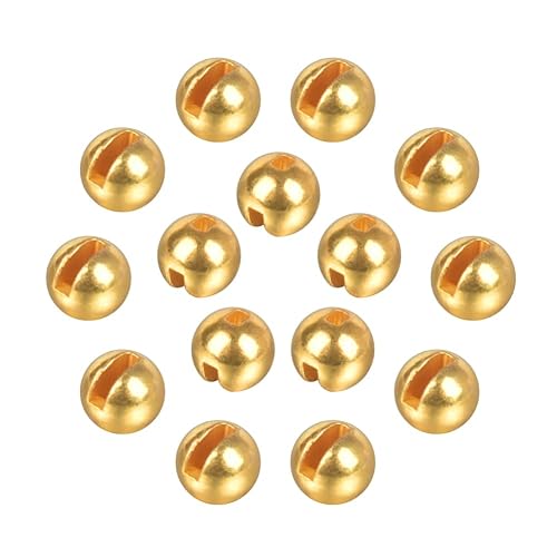 MUUNN 50pcs Tungsten Slotted Beads for Fly Tying, Sink Deeper and