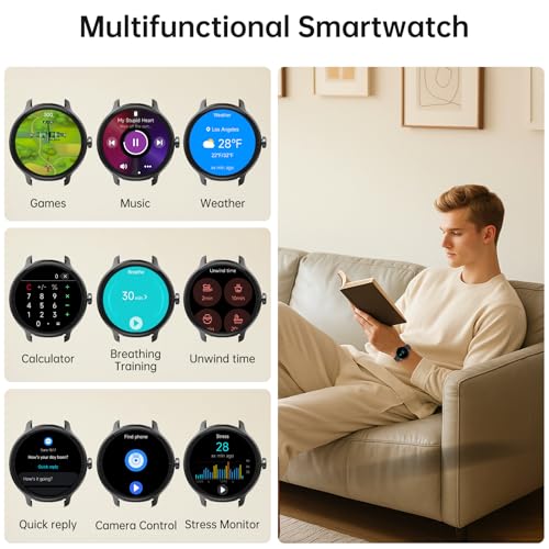 Smart Watch for Women Men(Answer/Make Calls), Fitness Tracker Built-in AI Voice, 1.27" HD Smartwatch with Heart Rate/Sleep/Step/SpO2 Monitor, 100+ Sports Modes, IP68 Waterproof Watch for Android iOS