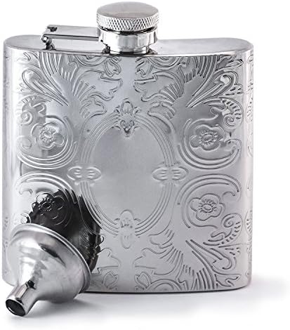 Perfect Pregame Mirrored Calico Pattern Hip Flask - Cool Stainless Steel Liquor Flask For Women and Men - Includes Funnel