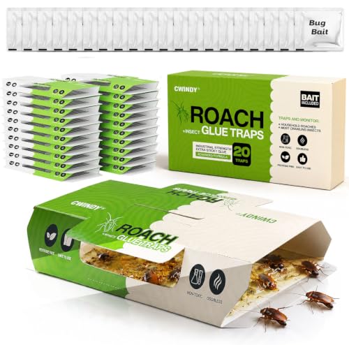 Cockroach Glue Traps with Natural Food Bait, Sticky Roach & Bug Traps,