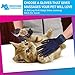 Pet Grooming Gloves - Medium Size Deshedding and Massaging Dogs Cats & Horses - Cleans and Detangles Long & Short Fur - Mess & Hassle Free - For Wet & Dry Massages - Promotes Healthy Skin & Fur