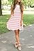 ZESICA Women's Crew Neck Sleeveless Striped Pocket Loose Swing T Shirt Tunic Dress