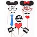Pixnor 31PCS Colorful Props On A Stick Mustache Photo Booth Party Fun Wedding Christmas Birthday Favor