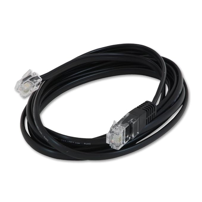 LINDY RJ-11 auf RJ-45 Modem-Datenkabel (10 m Länge) Schwarz