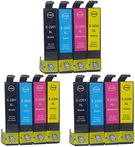 Ouguan Ink For 220 220XL, High Yield Remanufactured Ink Cartridge Compatible with WF-2760, WF-2750, WF-2630, WF-2650, WF-2660, XP-320, XP-424, XP-420 (3BK 3M 3Y 3C)