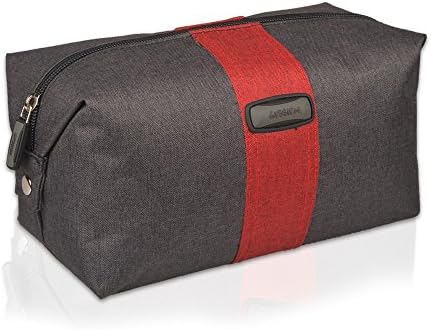 GYSSIEN Water Resistant Unisex Cosmetic And Toiletry Bag For Travel, Durable Mens Shaving Bag (4 Colors) (Dark Gray)