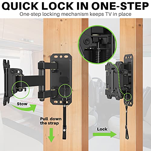USX MOUNT Lockable RV TV Mount for Most 1026 Inch Flat Screens TV&Monitor for Camper Travel