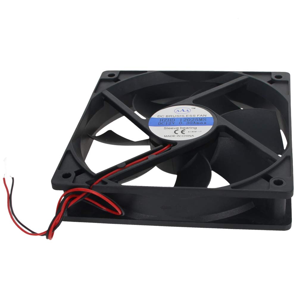 Othmro Brushless Cooling Radiators Case Fan Black 12V 3.6W 0.3A 120mm X 120mm X 25mm 12025MS 1PCS