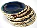 JIC Gem Mixed Color Agate Coasters Set of 4, Dyed Crystal Coaster for Drinks, Geode Coasters with Gold Edge, with Rubber Bumper,Agate Slice Stone Coasters for Coffee Table,Home Decor (3－4
