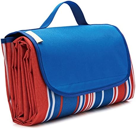 PythonWorld Outdoor Waterproof Picnic Blanket with Tote Extra Large Foldable Sand Proof Camping Mat for Beach Hiking Grass Travel