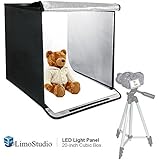 LimoStudio 20 Inch Cube Box Black LED Lighting Table Photo Shooting Tent for Commercial Product Photo Shoot, LED Panel, Color Background, Easy Install with Velcro, Photography Studio, AGG2489