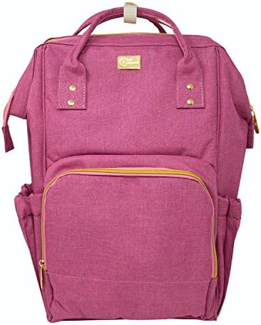 Clara Robinson Stylish Waterproof Multi-Function Diaper Bag and Backpack, Large Capacity (Pink)