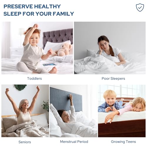 BEDLORE Double Mattress Protector Waterproof, Brushed Microfiber with Upgraded TPU Layer, Extra Deep Pocket Fitted Sheet Style, Hypoallergenic, Breathable, Noiseless (White)