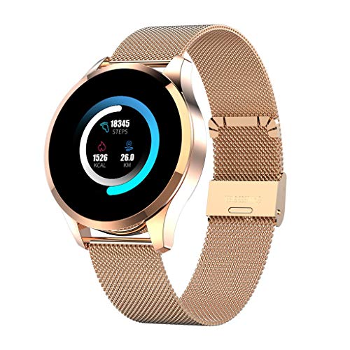 Sunward Q9 Smartwatch 1.22inch Color Screen Women Blood Pressure Heart Rate Monitor Smart Watch Fitness Tracker,Waterproof and Swim-Ready, Durable, Compatible with iPhone and Android (E) - Thumbnail 2